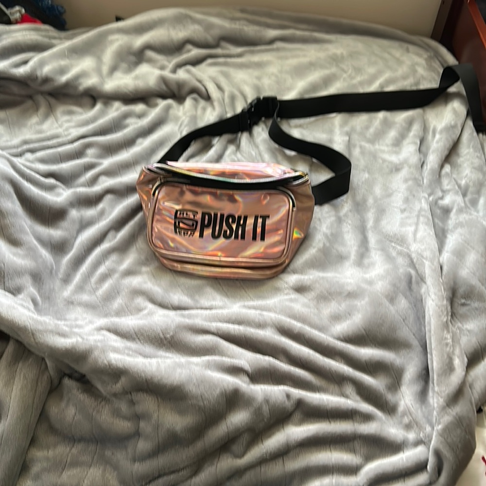 Salt N Pepa belted bag never used ! Rose gold in color iridescent coloring!
